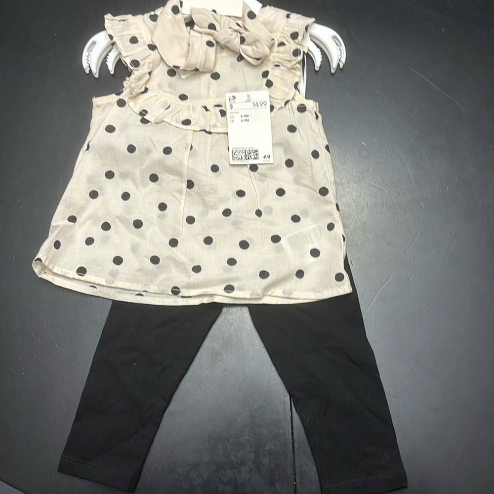 H & M Polka Dot 3 piece set 6-9months NWT